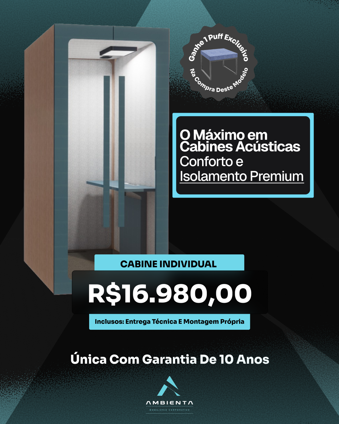 Post promocional de cabine acústica individual Ambienta
